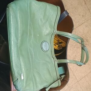 Coach Mint Green Leather Tote